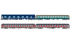 RIVAROSSI HO - HR4374 Espresso 200-201 “Italien-Holland Express”, set di 4 carrozze, 1 letti MU NS livrea TEN, 1 cuccetta DB Bcm 243 blu/beige, 1 UIC-X 2 a cl. FS rosso fegato e 1 cuccetta UIC-X ‘68 FS rosso fegato, ep. V - DISPONIBILE ENTRO NATALE